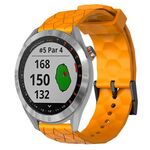 Per Garmin Approach S40 Cinturino per orologio in silicone tinta unita da 20 mm con motivo a calcio (giallo)