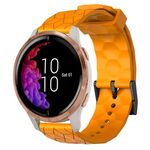 Per Garmin Venu 20mm Cinturino per orologio in silicone tinta unita modello calcio (giallo)