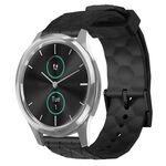 Per Garminmove Luxe 20mm Cinturino per orologio in silicone tinta unita modello calcio (nero)