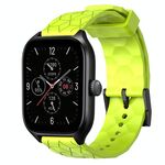 Per Amazfit GTS 4 20mm Cinturino per orologio in silicone tinta unita con motivo a calcio (verde lime)