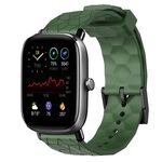 Per Amazfit GTS 2 Mini 20mm Football Pattern Cinturino in silicone tinta unita (verde militare)