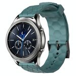 Per Samsung Gear S3 Classic 22mm Cinturino per orologio in silicone tinta unita con motivo a calcio (Rock Cyan)