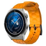 Per Huawei Watch GT3 Pro 46mm 22mm Cinturino in silicone tinta unita con motivo a calcio (giallo)