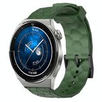 Per Huawei Watch GT3 Pro 46mm 22mm Cinturino in silicone tinta unita con motivo a calcio (verde militare)