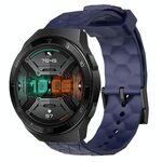 Per Huawei Watch GT 2E 22mm Cinturino per orologio in silicone tinta unita con motivo a calcio (blu navy)