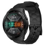 Per Huawei Watch GT 2E 22mm Cinturino in silicone a tinta unita con motivo calcio (nero)