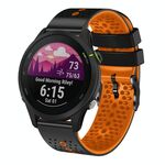 Per Garmin Forerunner255 Cinturino in silicone bicolore traforato da 22 mm (nero + arancione)