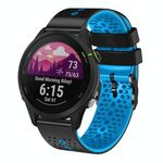 Per Garmin Forerunner255 Cinturino in silicone bicolore traforato da 22 mm (nero + blu)