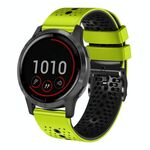 Per Garmin vivoactive 4 cinturino in silicone bicolore traforato da 22 mm (lime + nero)