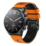 Per Xiaomi MI Watch S1 Cinturino in silicone bicolore traforato da 22 mm (arancione + nero)