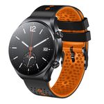 Per Xiaomi MI Watch S1 Cinturino in silicone bicolore traforato da 22 mm (nero + arancione)