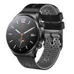 Per Xiaomi MI Watch S1 Cinturino in silicone bicolore perforato da 22 mm (nero + grigio)