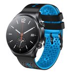 Per Xiaomi MI Watch S1 Cinturino in silicone bicolore traforato da 22 mm (nero + blu)