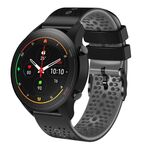 Per Xiaomi MI Watch S1 Pro Cinturino in silicone bicolore traforato da 22 mm (nero + grigio)