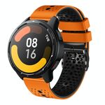 Per Xiaomi MI Watch S1 Active 22mm Cinturino in silicone bicolore traforato (arancione + nero)