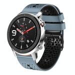 Per Amazfit GTR 4 cinturino in silicone bicolore traforato da 22 mm (blu + nero)