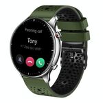 Per Amazfit GTR 2 cinturino in silicone bicolore traforato da 22 mm (verde militare + nero)