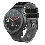 Per Amazfit GTR 47mm 22mm cinturino in silicone bicolore traforato (nero + grigio)