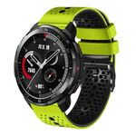 For Honor Watch GS Pro Cinturino in silicone bicolore traforato da 22 mm (lime + nero)