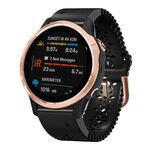 Per Garmin Fenix 6S 20mm cinturino in silicone da donna con punzone in pizzo (nero)