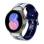 Per Samsung Galaxy Watch 5 44mm cinturino in silicone con trama curva (bianco + blu)