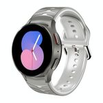 Per Samsung Galaxy Watch 5 44mm cinturino in silicone con trama curva (grigio + bianco)