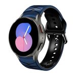 Per Samsung Galaxy Watch 5 Cinturino in silicone con trama curva da 44 mm (blu scuro + nero)