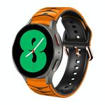 Per Samsung Galaxy Watch 4 Cinturino in silicone con trama curva da 44 mm (arancione + nero)