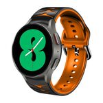 Per Samsung Galaxy Watch 4 Cinturino in silicone con trama curva da 44 mm (nero + arancione)