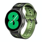 Per Samsung Galaxy Watch 4 Cinturino in silicone con trama curva da 44 mm (nero + verde)