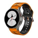 Per Samsung Galaxy Watch 4 Cinturino in silicone con struttura curva da 40 mm (arancione + nero)