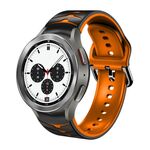 Per Samsung Galaxy Watch 4 Classic 42mm cinturino in silicone con trama curva (nero + arancione)