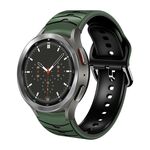 Per Samsung Galaxy Watch 4 Classic 46mm cinturino in silicone con trama curva (verde militare + nero)