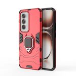 Per OPPO Reno12 Global PC + Custodia protettiva antiurto in TPU con supporto per anello magnetico(Rosso)