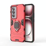 Per OPPO Reno12 Pro Global PC + Custodia protettiva antiurto in TPU con supporto per anello magnetico(Rosso)