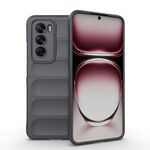 Per OPPO Reno12 Global Magic Shield TPU + custodia per telefono in flanella (grigio scuro)