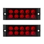 2 luci di posizione laterali per auto/camion, 10 LED, lampadine (rosso)