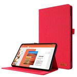Custodia per tablet in pelle e tessuto per Huawei MatePad SE 11 2024 (rossa)