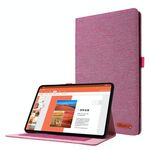 Custodia per tablet in pelle e tessuto per Huawei MatePad SE 11 2024 (rosa rossa)