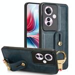 Per OPPO Reno11 PJH110 Custodia posteriore in pelle con cinturino (blu)