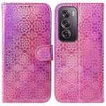 Per OPPO Reno12 Pro 5G Custodia per telefono in pelle con fibbia magnetica colorata globale (rosa)
