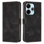 Per Xiaomi Redmi 13 4G Custodia per telefono in pelle Dream Triangle con cordino (nero)