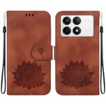 Custodia per telefono in pelle goffrata Redmi K70 / K70 Pro Lotus (marrone)