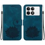 Custodia per telefono in pelle goffrata Redmi K70 / K70 Pro Lotus (blu scuro)