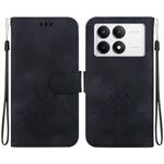 Custodia per telefono in pelle goffrata Redmi K70 / K70 Pro Lotus (nera)