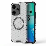 Custodia per telefono antiurto con anello magnetico a nido d'ape globale per Redmi 13 4G (bianco)