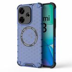 Custodia per telefono antiurto con anello magnetico a nido d'ape globale per Redmi 13 4G (blu)