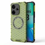 Per Redmi 13 4G Global Honeycomb Anello Magnetico Antiurto Custodia per Telefono (Verde)