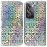 Per OPPO Reno12 Pro 5G Custodia per cellulare in pelle con fibbia magnetica colorata globale (argento)