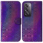 Per OPPO Reno12 Pro 5G Custodia per telefono in pelle con fibbia magnetica colorata globale (viola)